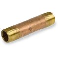 Smithcooper 15 x 4 in Pipe Nipple S40 Brass 86NI4014040U